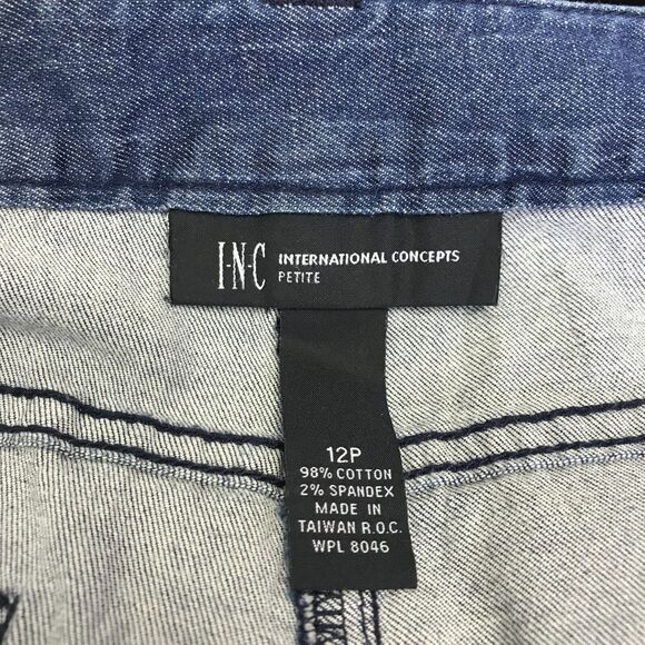 INC International Concepts Capri Pant Womens 12P Petite Denim Stretch Cuffed - Picture 4 of 10